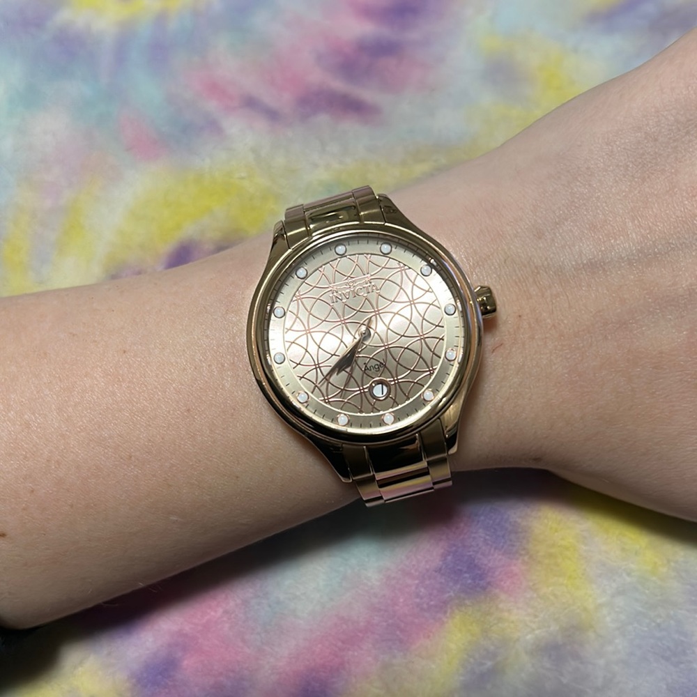 Ladies Rose Tone Stainless Steel Invicta Watch